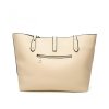 WOMEN PURSE HANDBAGS WALLETS BAG SET SHOULDER BAG LARGE TOTE BAG TOP HANDLE SATCHEL - BEIGE